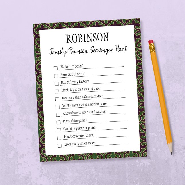 Family Reunion Scavenger Hunt Game I (Creator Uploaded)