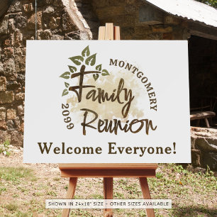 Family Reunion Script Tree Name Watercolor Welcome Foam Board