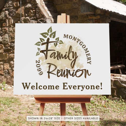 Family Reunion Script Tree Name Watercolor Welcome