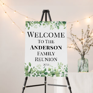 Family Reunion Sign Classic Floral Welcome Board