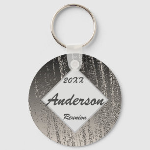 Family Reunion Silver Stripes Elegant Keepsake Keychain