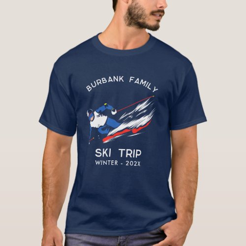 Family Reunion Ski Trip Matching Custom  T_Shirt