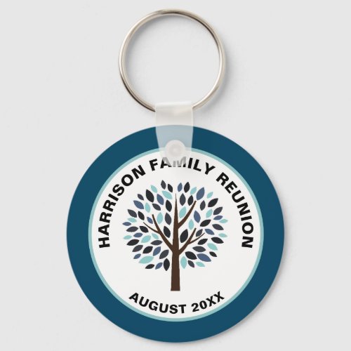 Family Reunion Souvenir Keepsake Blue Keychain