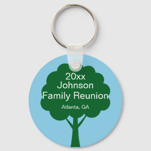 Family Reunion Souvenir with Name, Tree & Year Keychain
