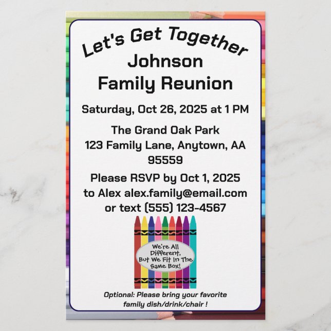 Family Reunion Stationery Paper (Front)