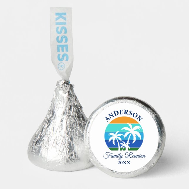 Family Reunion Summer Beach Palm Trees Hershey®'s Kisses® (Front)