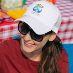 Family Reunion Summer Beach Palm Trees Trucker Hat<br><div class="desc">Family Reunion Summer Beach Palm Trees Sun Retro Style Trucker Hat Cap. Many colors to choose from. Great for family reunion vacations from camping on the beach to a boat cruise. Personalize with your family name,  location,  year or date and more. Navy Blue Text or choose your own color.</div>