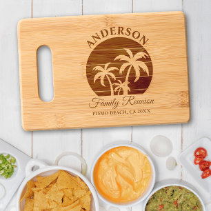 Family Reunion Summer Palm Trees Engraved Cutting Board