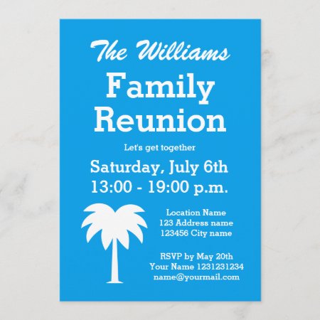 Family Reunion Summer Party Palm Tree Invitations