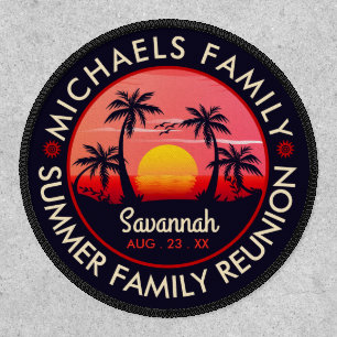 Family Reunion Summer Sunset Beach Palm Tree Patch