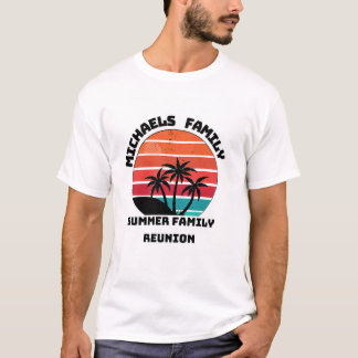 Family Reunion Summer Sunset Beach Palm Tree T-Shirt