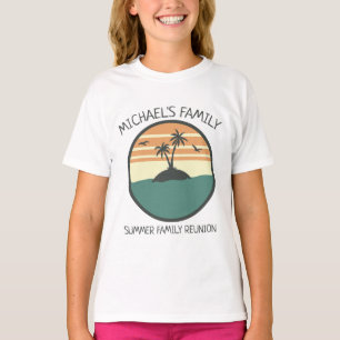 Family Reunion Summer Sunset Beach Palm Tree T-Shirt