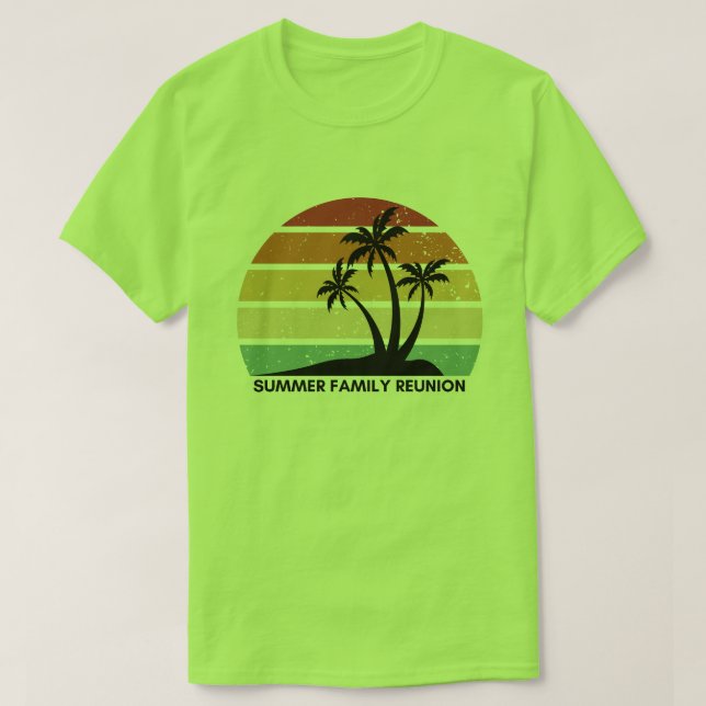 Family Reunion Summer Sunset Beach Palm Tree  T-Shirt (Design Front)