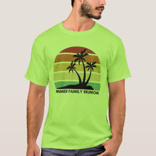 Family Reunion Summer Sunset Beach Palm Tree T-Shirt