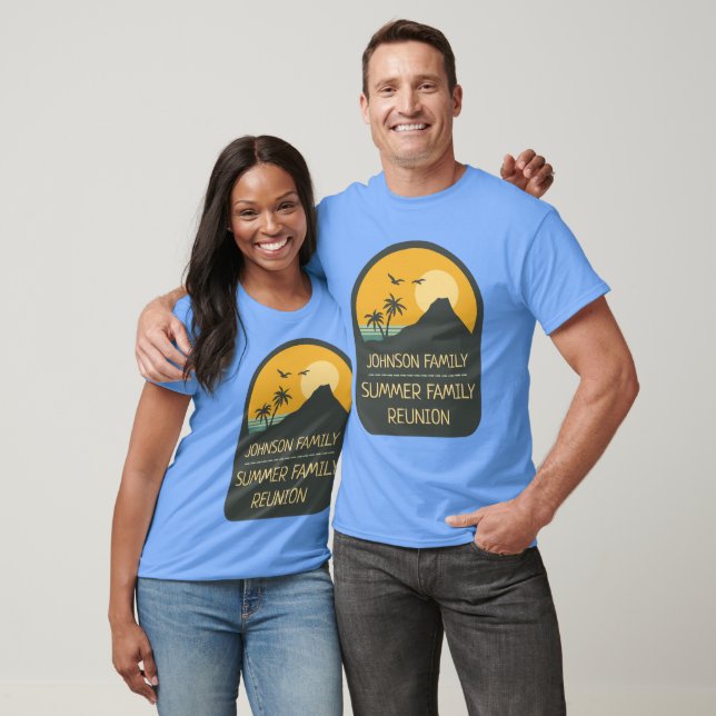 Family Reunion Summer Sunset Beach Palm Tree T-Shirt (Unisex)