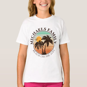Family Reunion Summer Sunset Beach Palm Trees 60s T-Shirt
