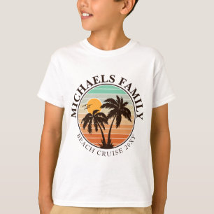 Family Reunion Summer Sunset Beach Palm Trees 60s T-Shirt