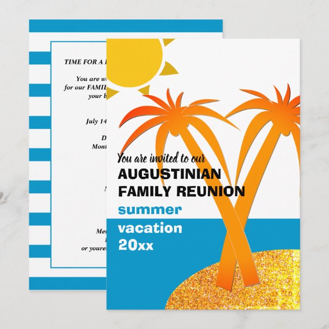 Family Reunion Summer Vacation  Invitation (Front/Back)