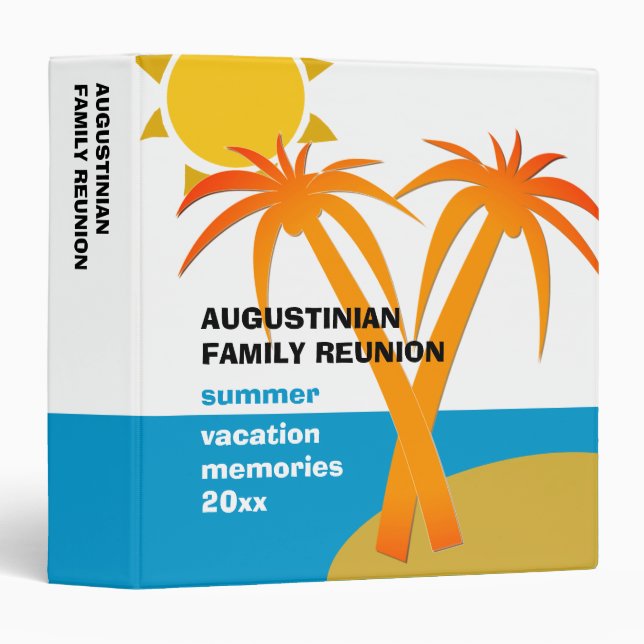 Family Reunion Summer Vacation Memories 3 Ring Binder (Front/Spine)