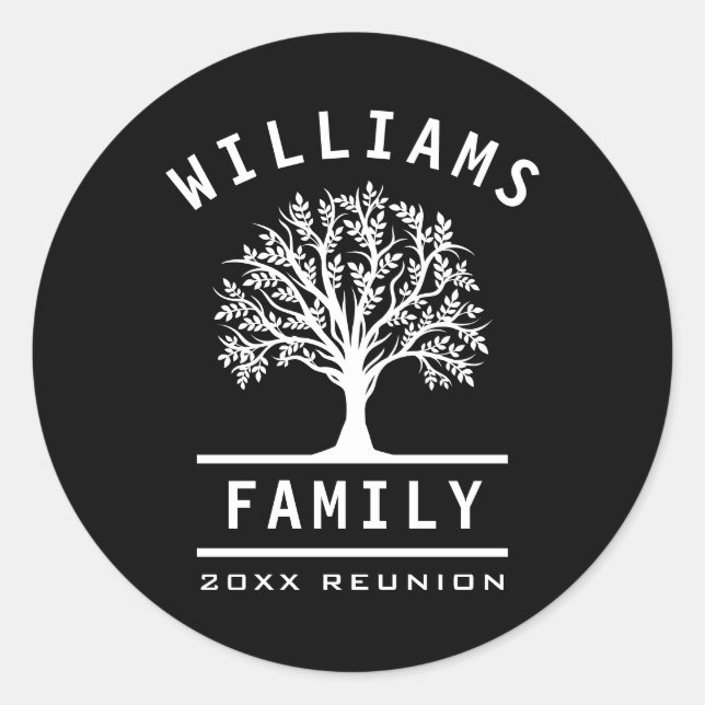 Family Reunion Summer Vacation Road Trip Tree Classic Round Sticker (Front)