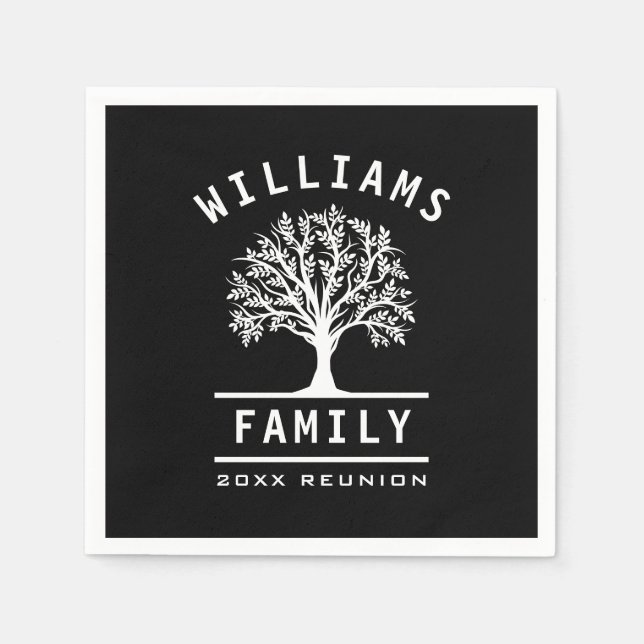 Family Reunion Summer Vacation Road Trip Tree Napkins (Front)