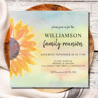 Family Reunion Sunflower Invitation