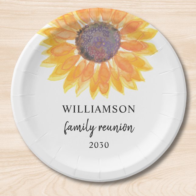 Family Reunion Sunflower Paper Plates (Creator Uploaded)