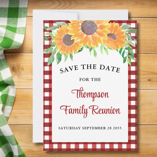 Family Reunion Sunflower Save The Date