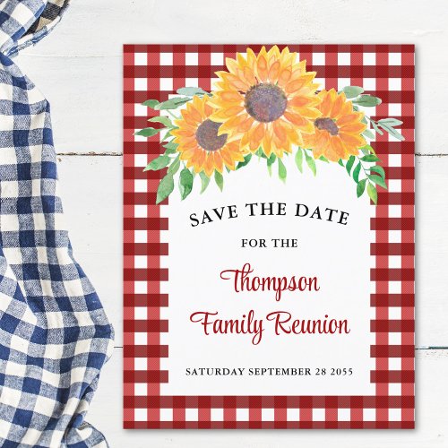 Family Reunion Sunflower Save The Date  Announcement Postcard