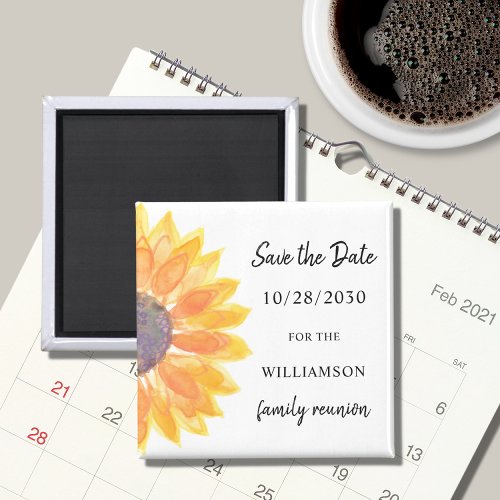 Family Reunion Sunflower Save The Date  Magnet