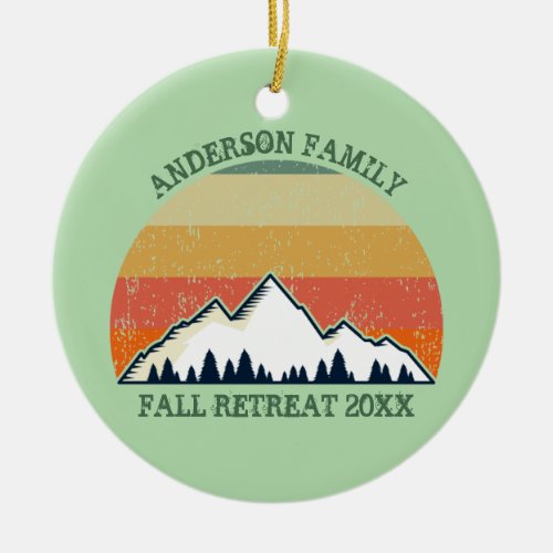 Family Reunion Sunset Mountain Beautiful Keepsake Ceramic Ornament