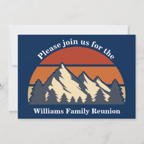Family Reunion Sunset Mountains Trip Custom Blue