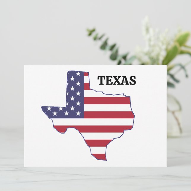 Family Reunion 🎉 Texas State Map USA Flag  Invitation (Standing Front)