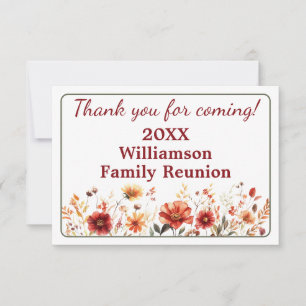 Family Reunion Thank You Card Fall Wildflowers
