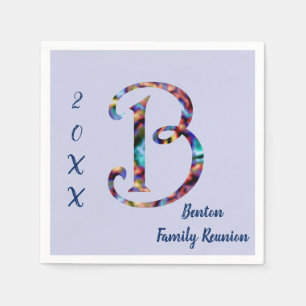 Family Reunion Tie-dye Letter B Monogram Gathering Napkins