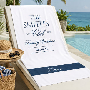 Family Reunion Towel, Custom Vacation Beach Towel