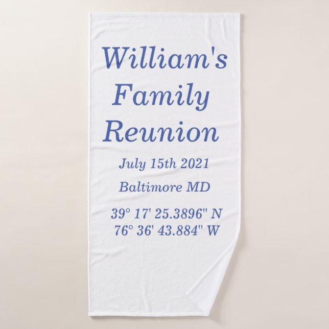 Family Reunion Towel Personalized (Bath Towel)