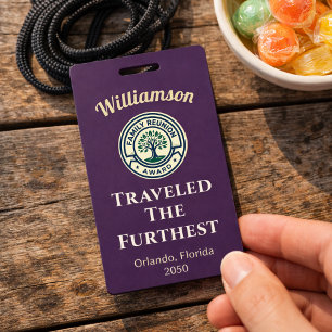 Family Reunion Traveled The Furthest Award Badge