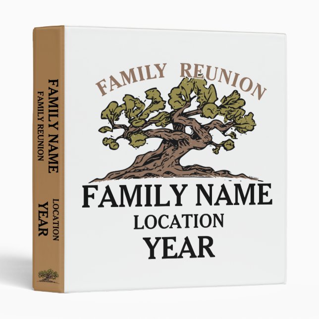 Family Reunion Tree 3-Ring Binder (Front/Spine)