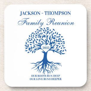 Family reunion tree beverage coaster