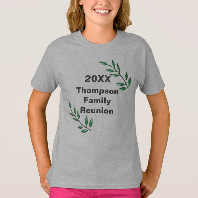 Family Reunion Tree Branches Leaves Keepsake T-Shirt (Front)