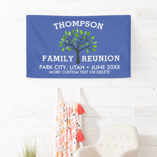 Family Reunion Tree Custom Name, Location, Date Classic Round Sticker