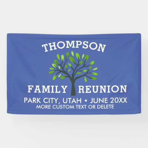 Family Reunion Tree Custom Name Location Date Banner