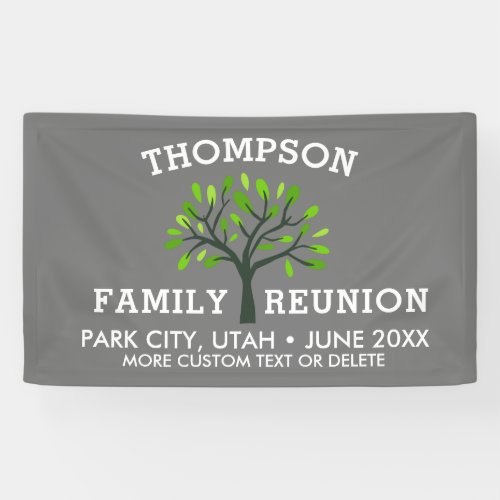 Family Reunion Tree Custom Name Location Date Banner