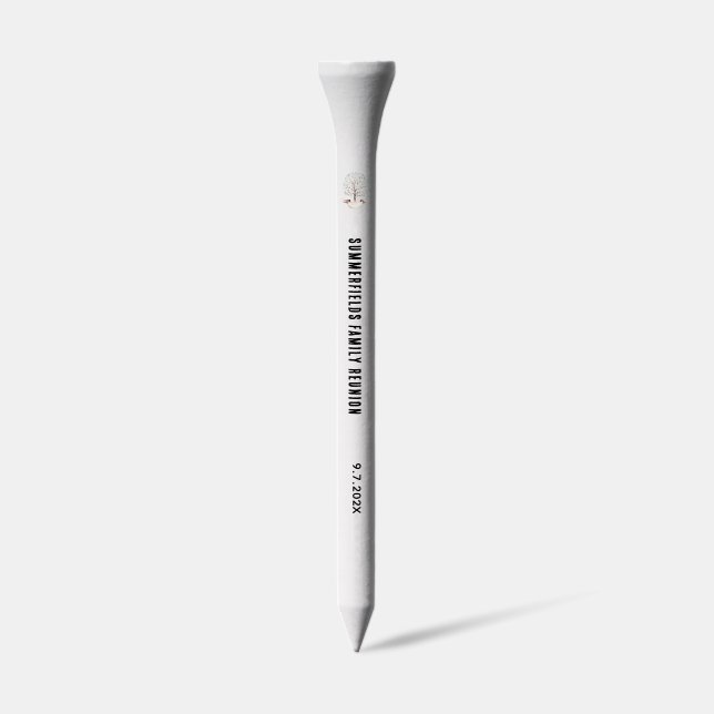 Family Reunion Tree Custom Typography Golf Tees (Side)