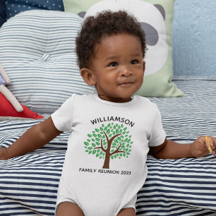 Family Reunion Tree Cute Custom Matching Baby Bodysuit