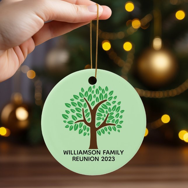 Family Reunion Tree Cute Custom Matching Christmas Ceramic Ornament (Creator Uploaded)