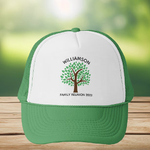 Family Reunion Tree Cute Custom Matching Green Trucker Hat