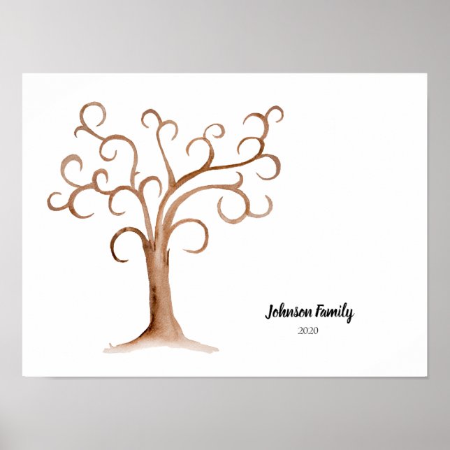 Family Reunion Tree Fingerprint Poster (Front)