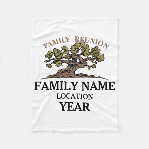 Family Reunion Tree Fleece Blanket